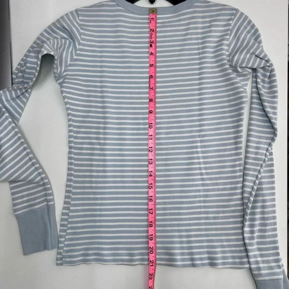 Brandy Melville Light Blue and White Striped Top - Picture 6 of 7
